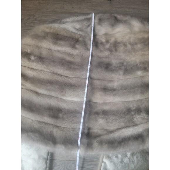 Vintage 50’s Fur Mink  Cape Stole Silver Gray - Picture 8 of 9